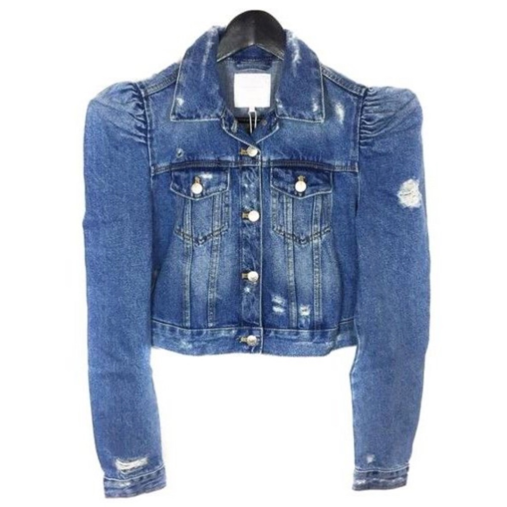 ISO ZARA Denim Jacket with Puff Sleeves xs, s, m